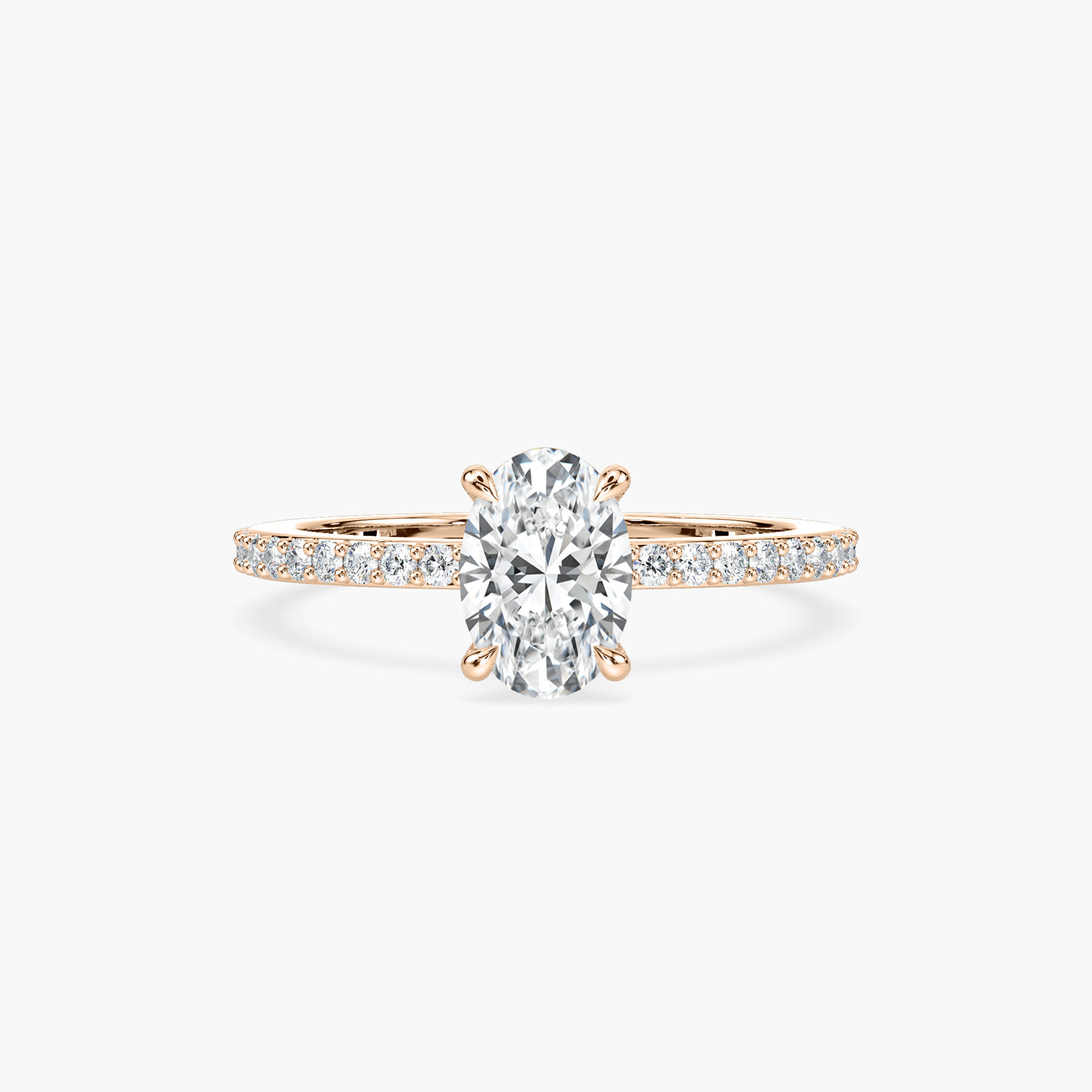 1 Carat Oval Side Stone Olivia Ring