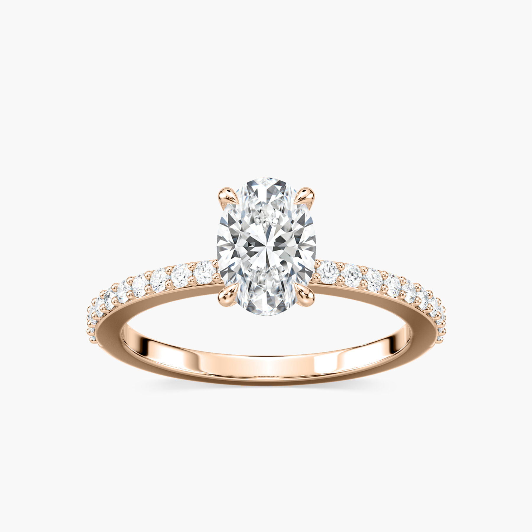 1 Carat Oval Side Stone Olivia Ring