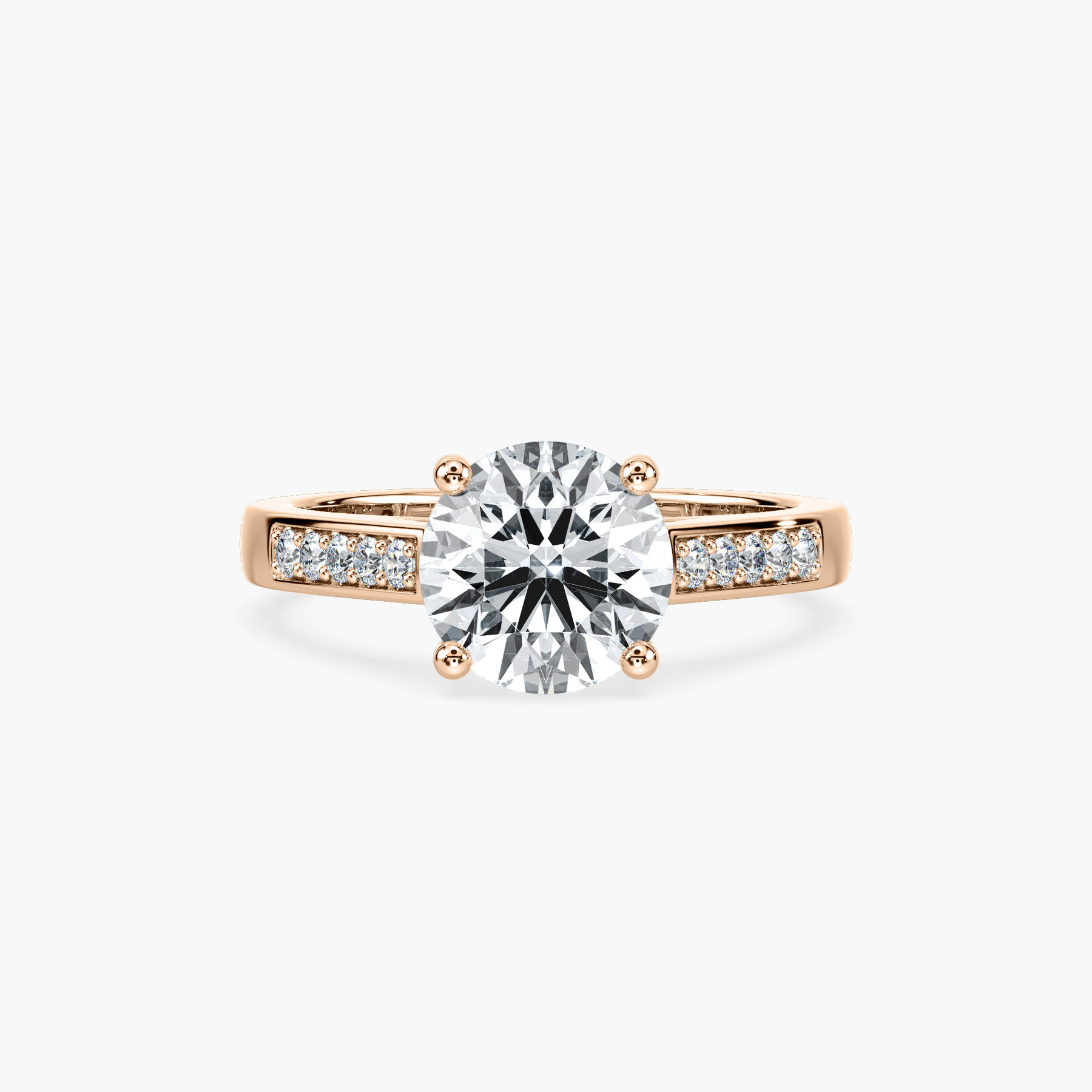 2 Carat Round Side Stone Tigerlilly Ring