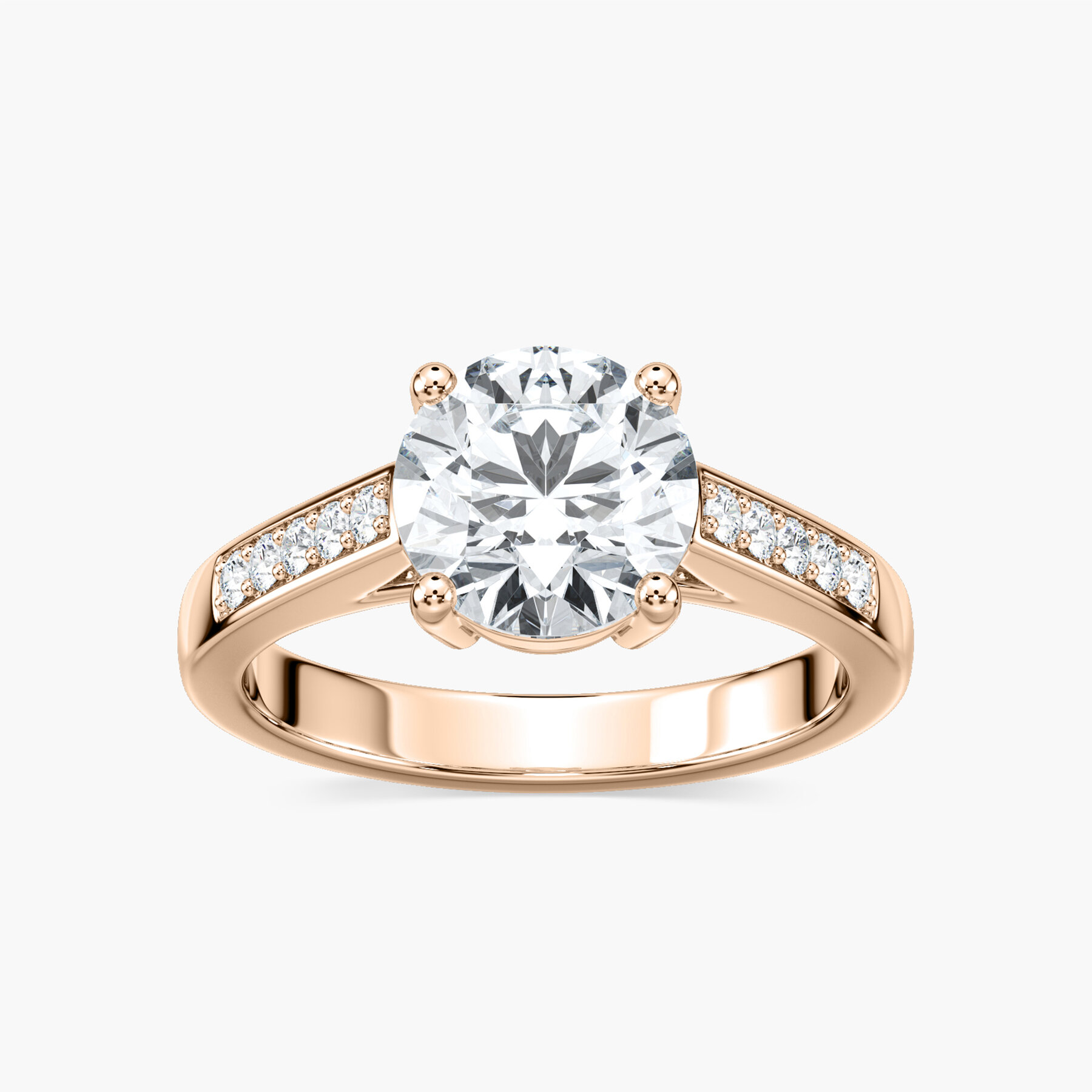 2 Carat Round Side Stone Tigerlilly Ring