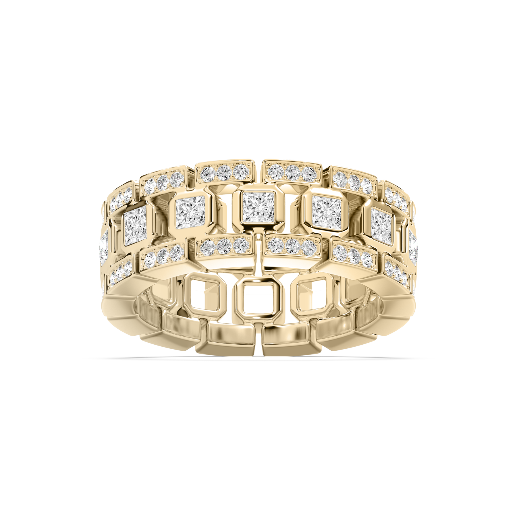 1 Carat Round and Princess Cut Lab Diamond Groom Engagement Ring