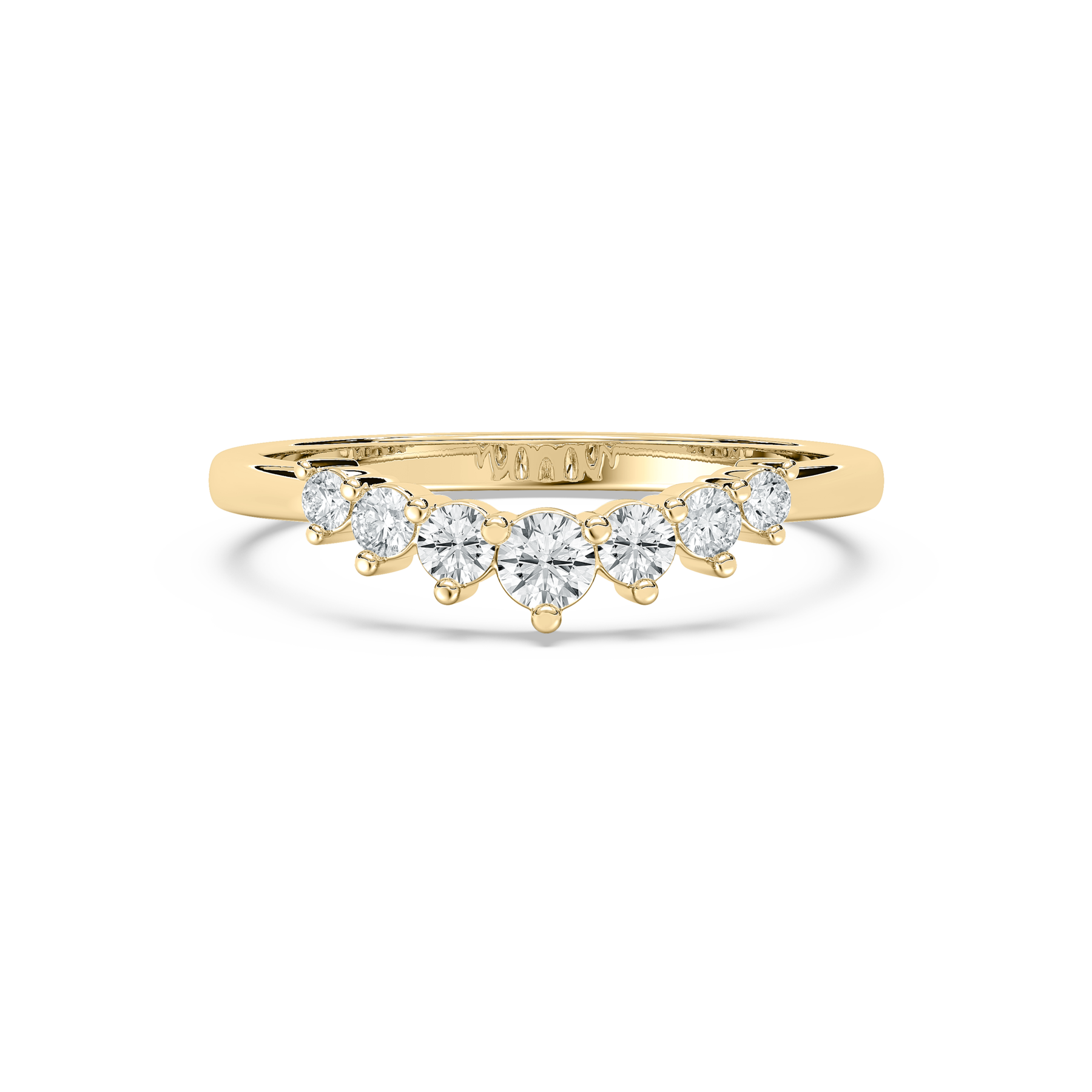 Brynn Round Lab Grown Diamond Graduated Curved Band