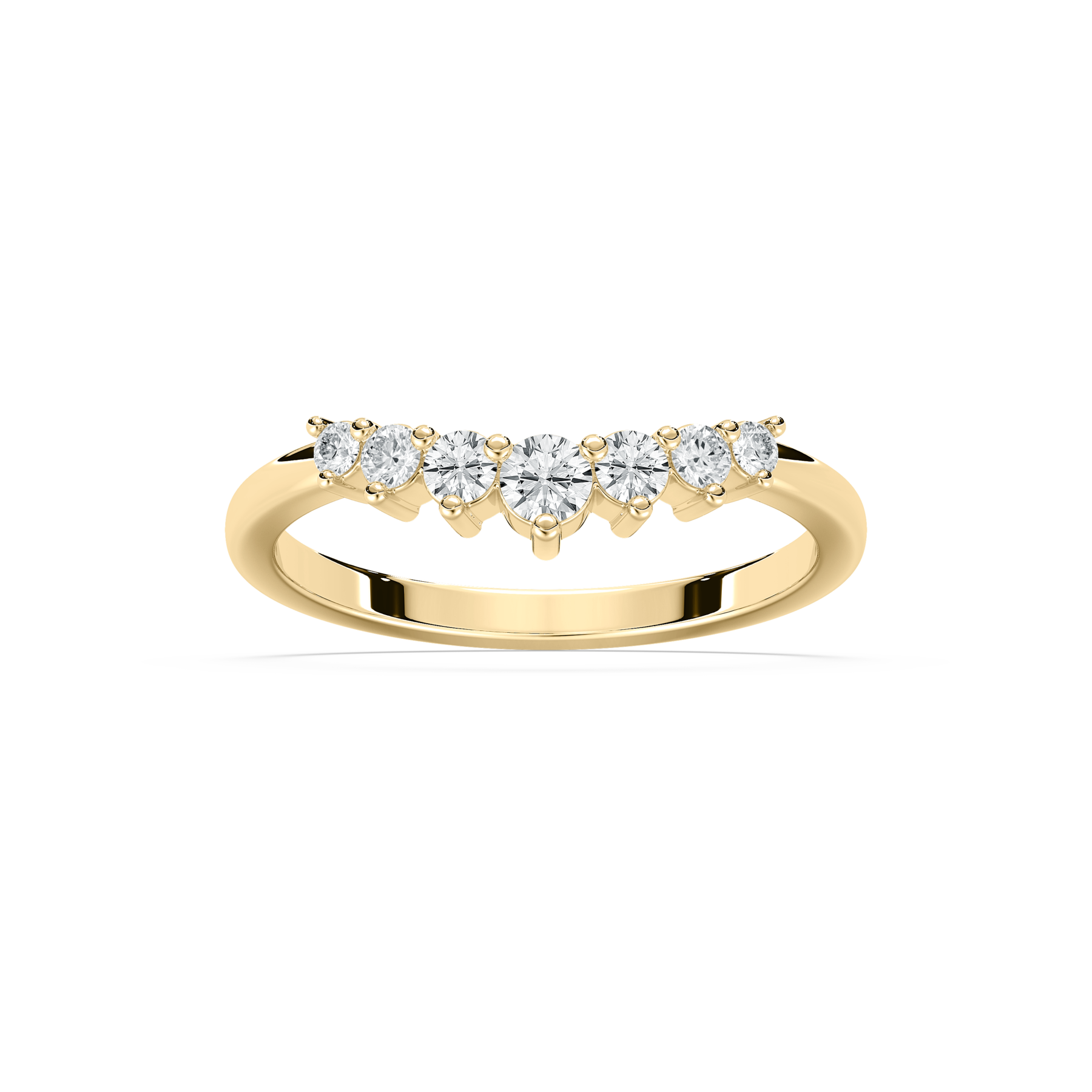 Brynn Round Lab Grown Diamond Graduated Curved Band