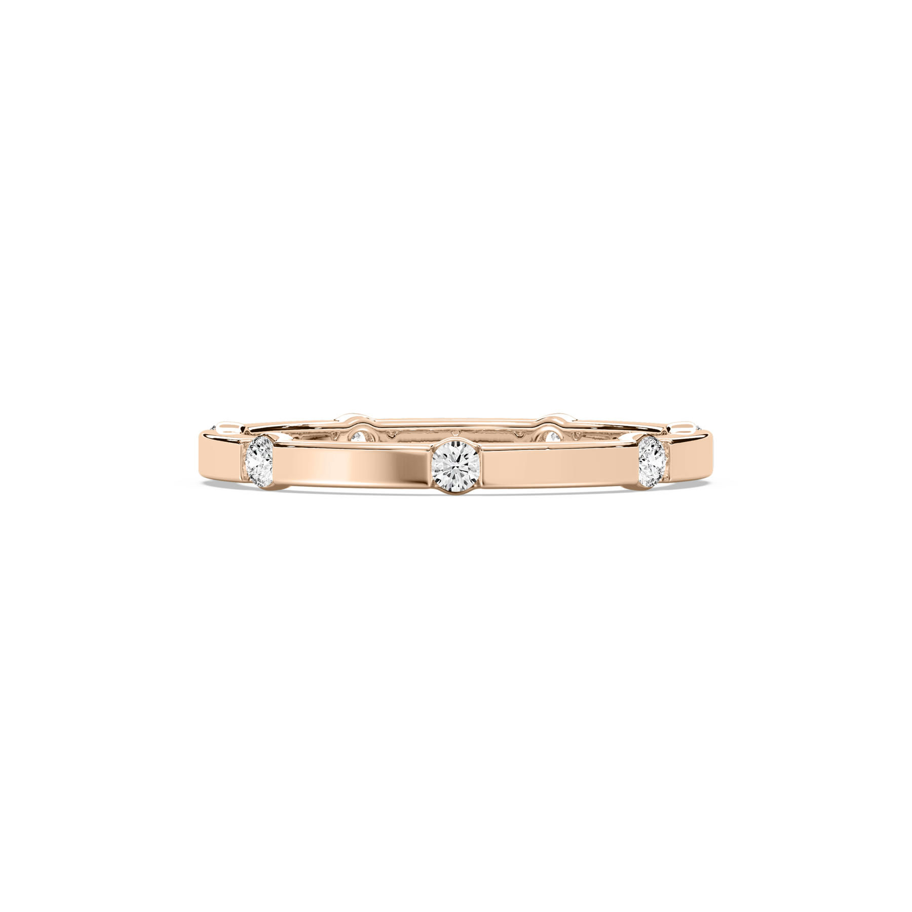 Rose Gold Round  Lab Grown Diamond Eternity Band 
