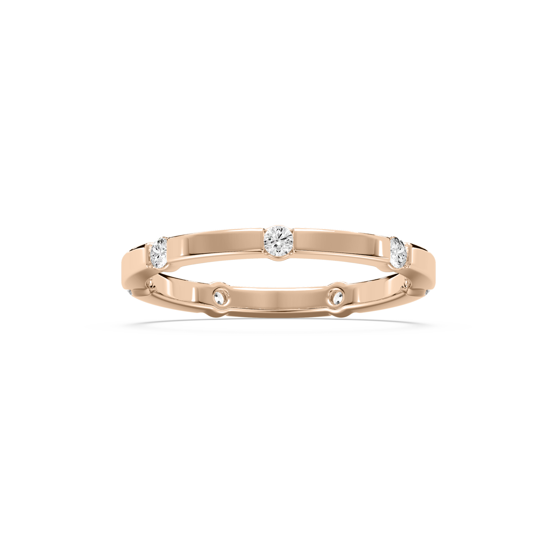 Rose Gold Round  Lab Grown Diamond Eternity Band 