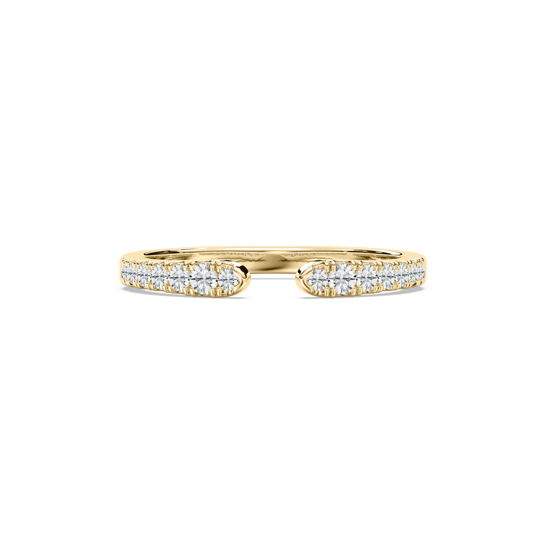 Round Lab Grown Diamond Open Gap Graduated Stackable Band