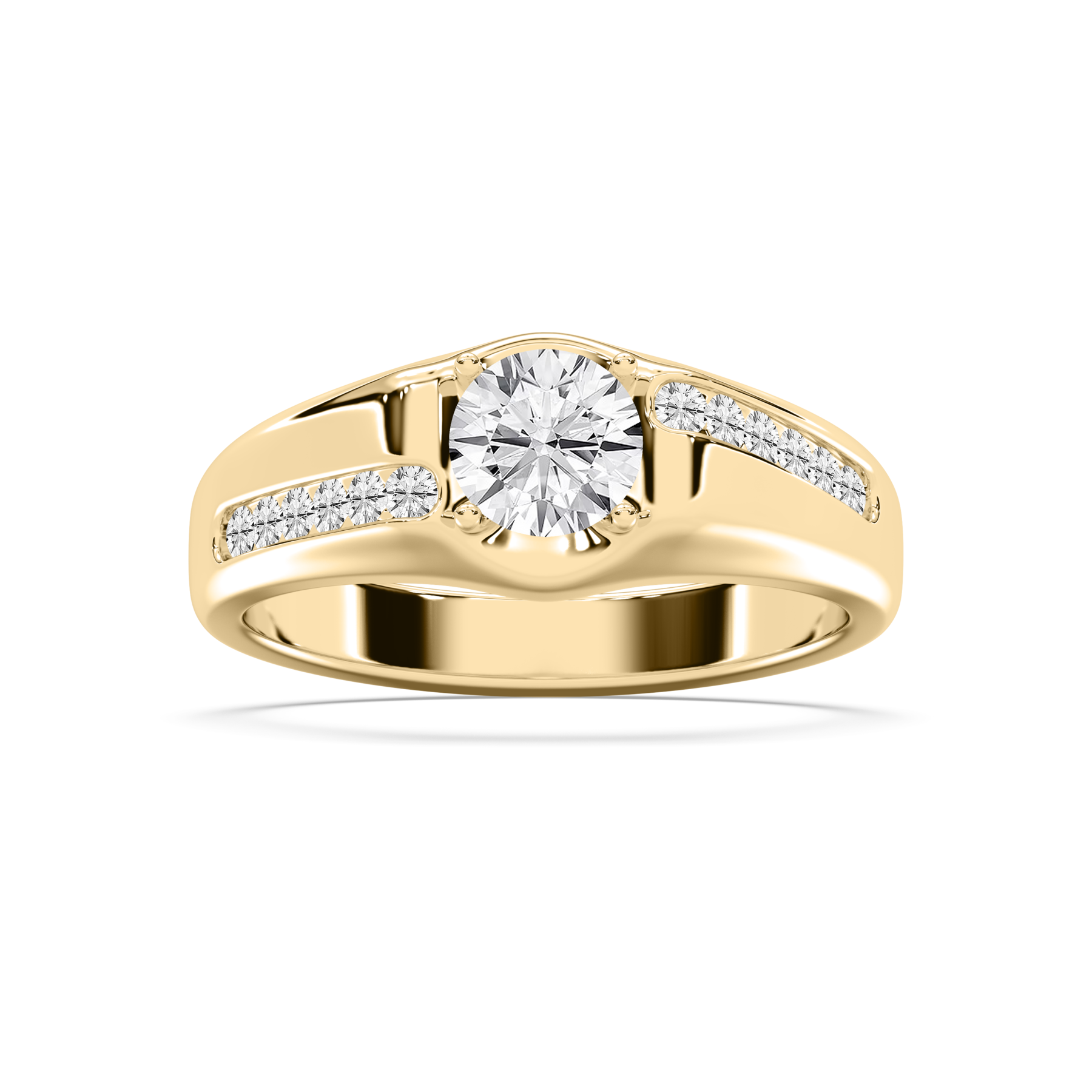 1 Carat Round Shaped Lab Diamond Gold Promise Ring