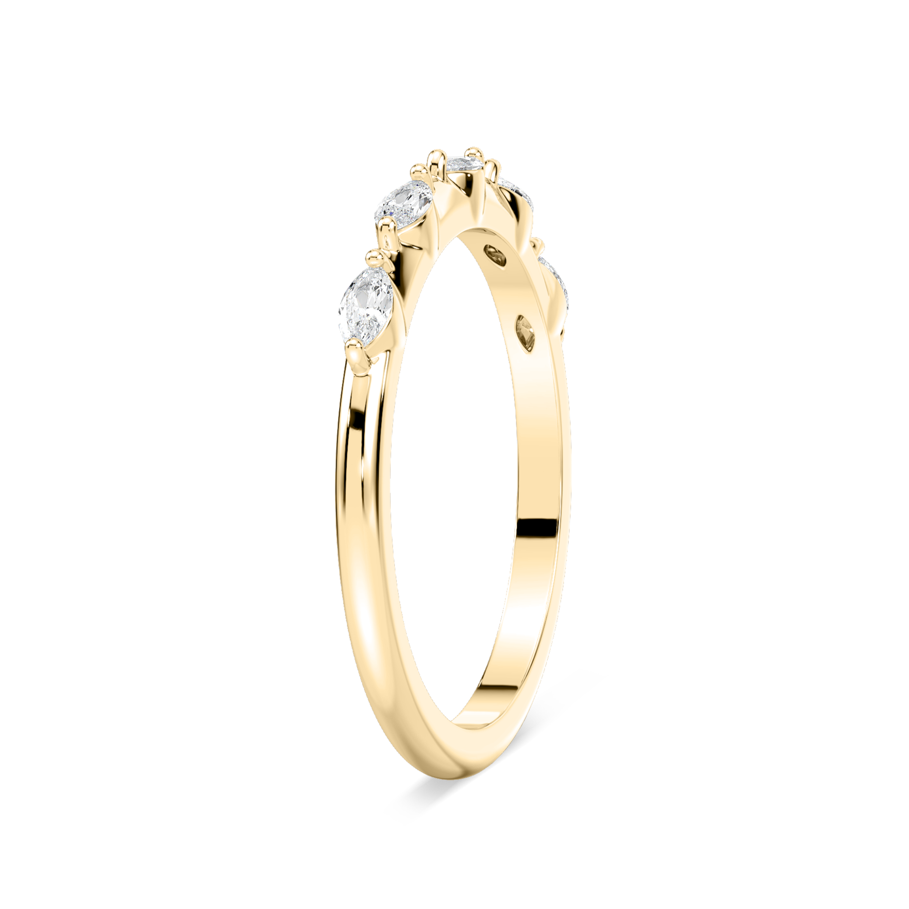 Marquise Shaped Diamond Gold Wedding Ring