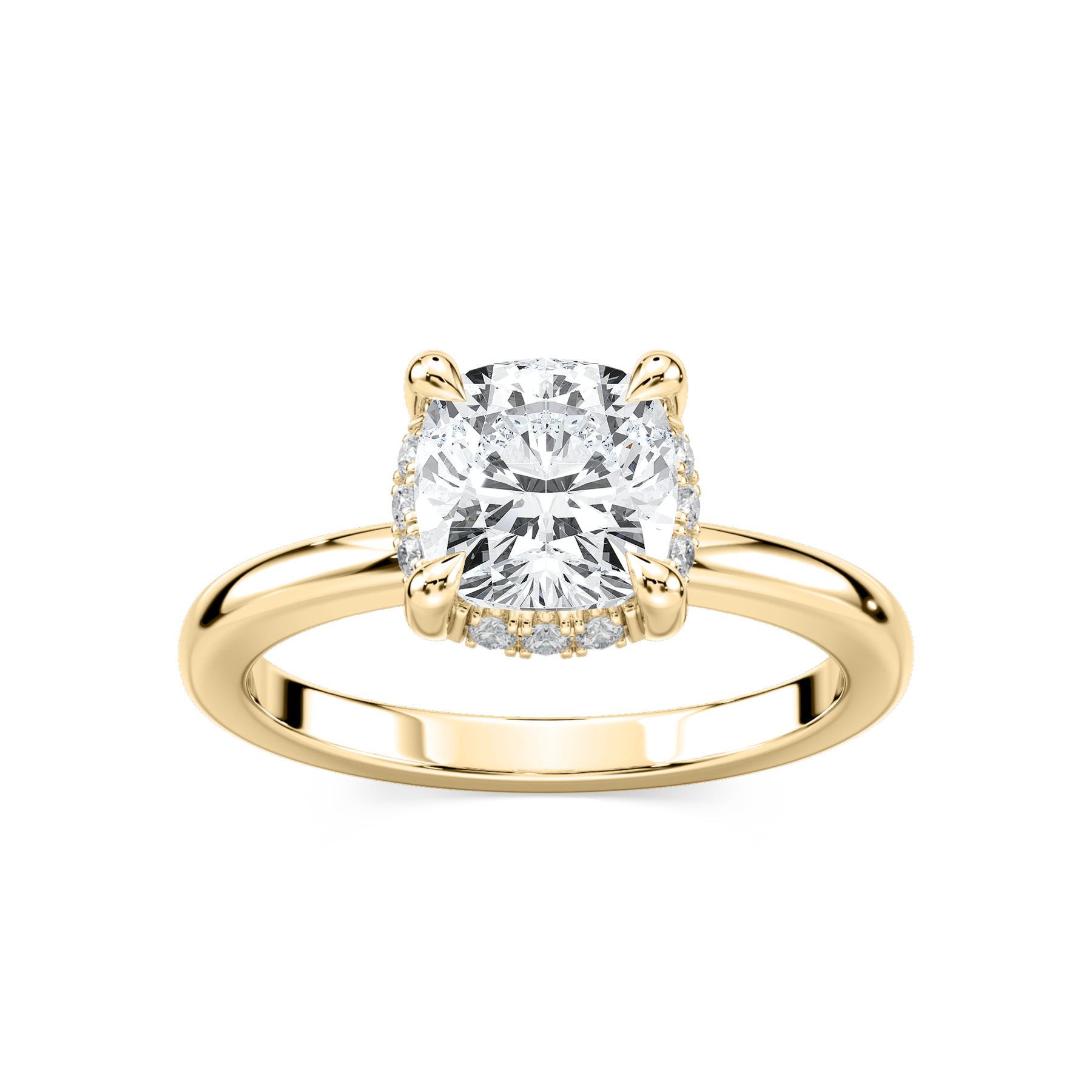 2 Carat Cushion Shaped Diamond Hidden Halo Ring