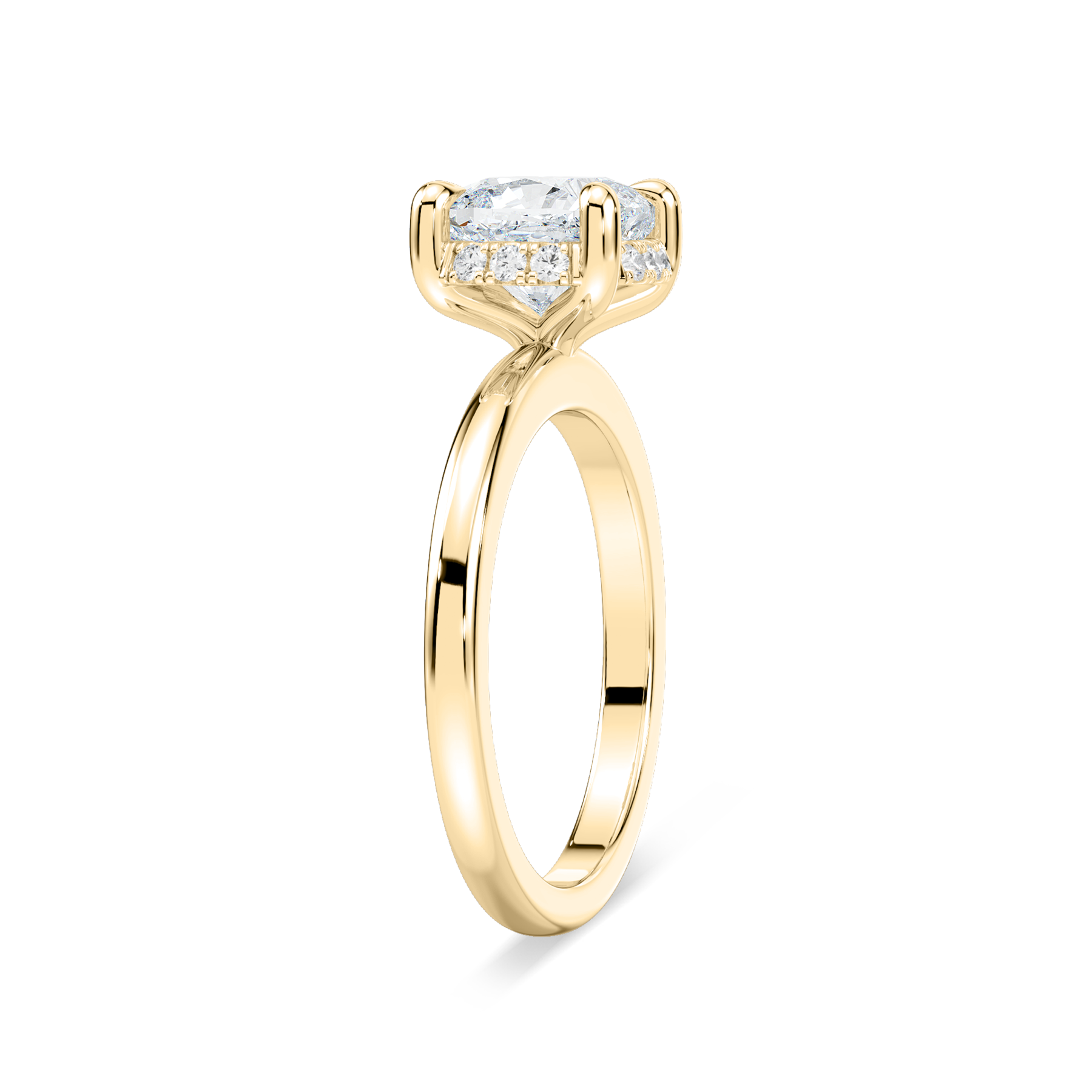 2 Carat Cushion Shaped Diamond Hidden Halo Ring