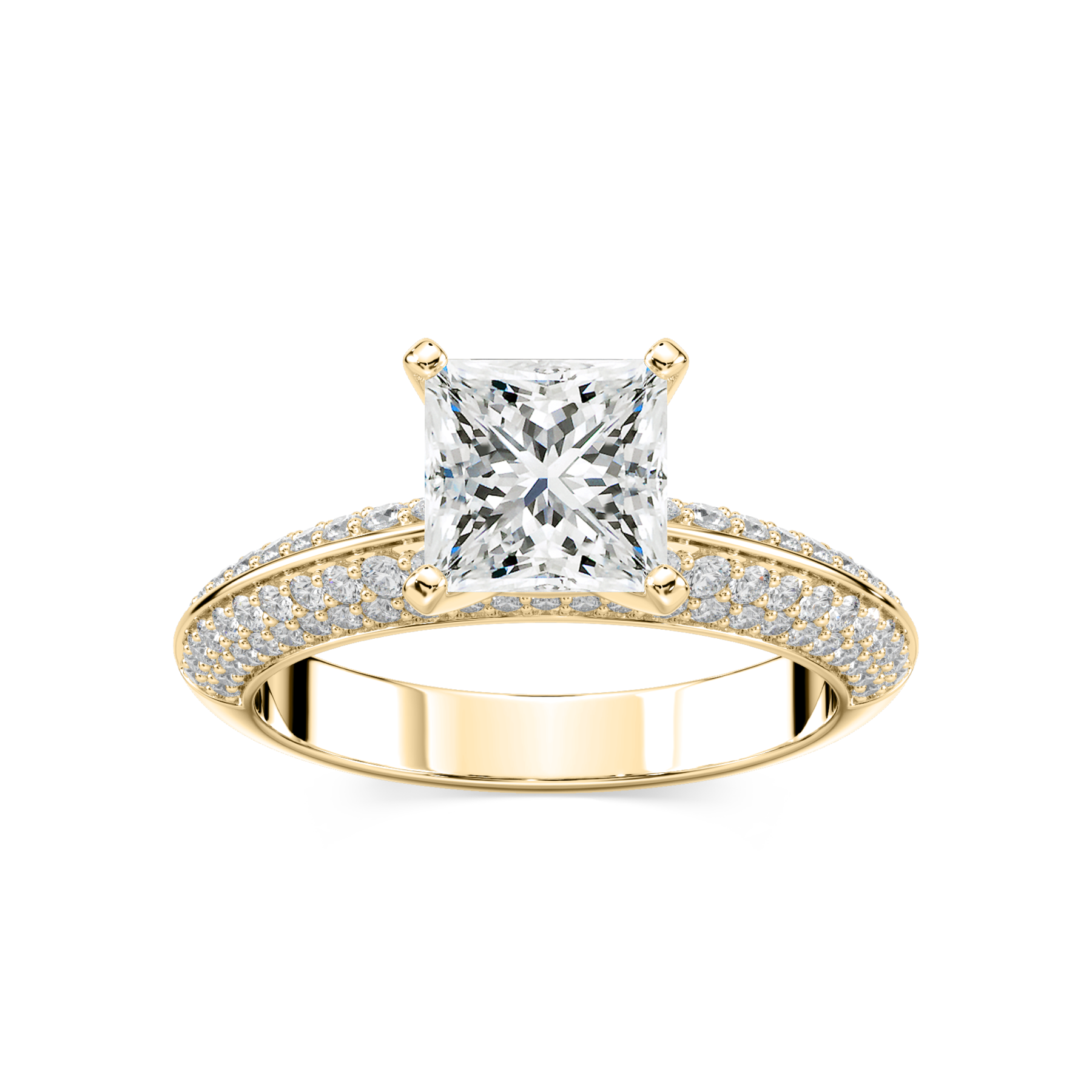 2 Carat Princess Shape Diamond Engagement Ring For Girl