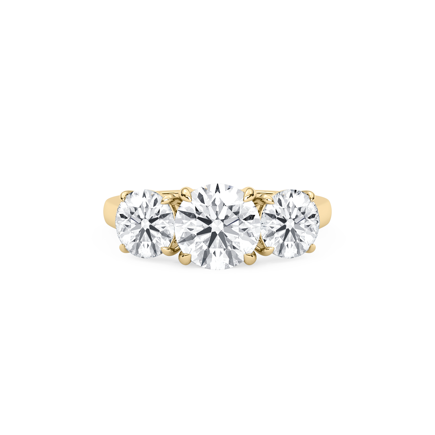 3.50 Carat Round Diamond Miska Three Stone Ring