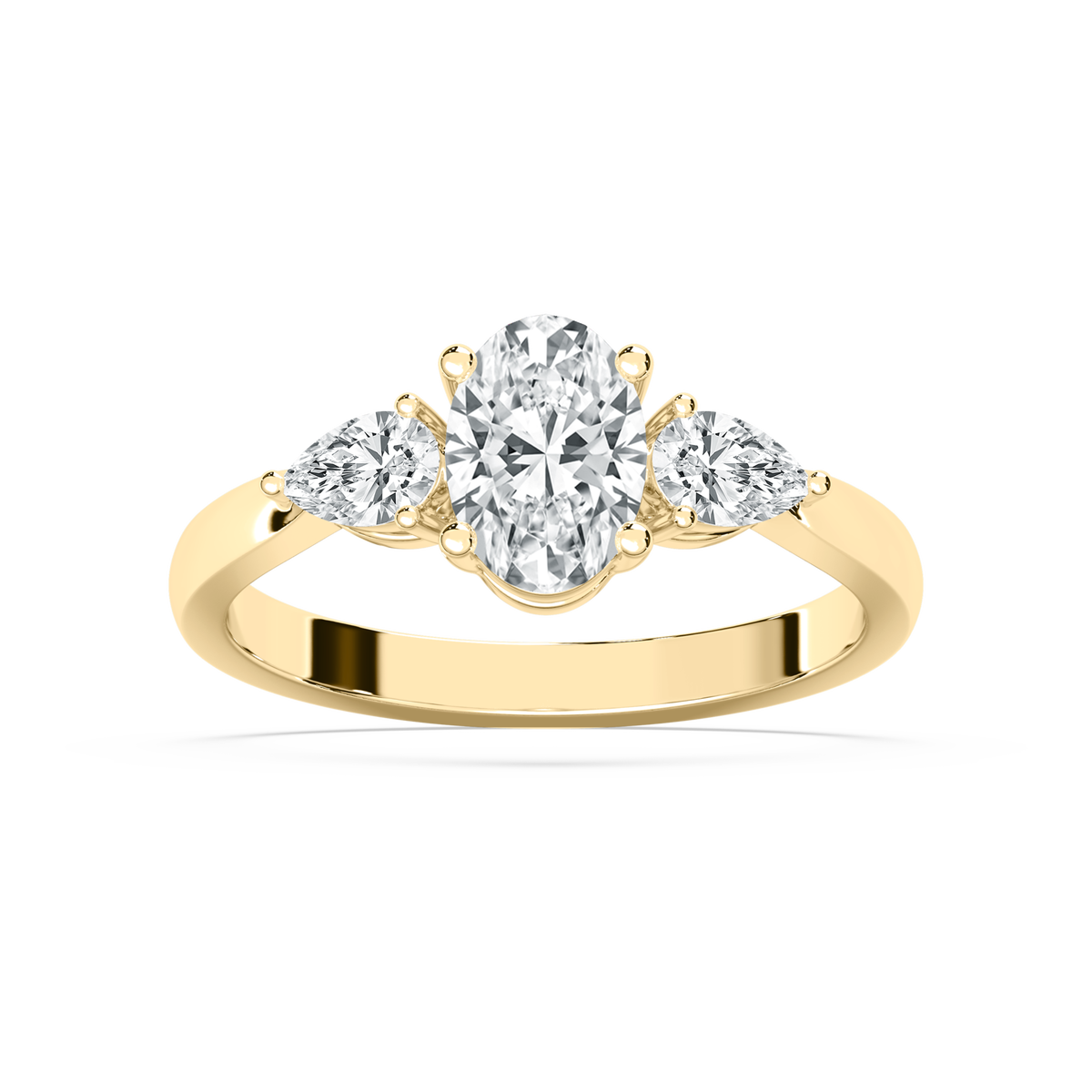 1.50 Carat Oval Diamond Tova Three Stone Ring