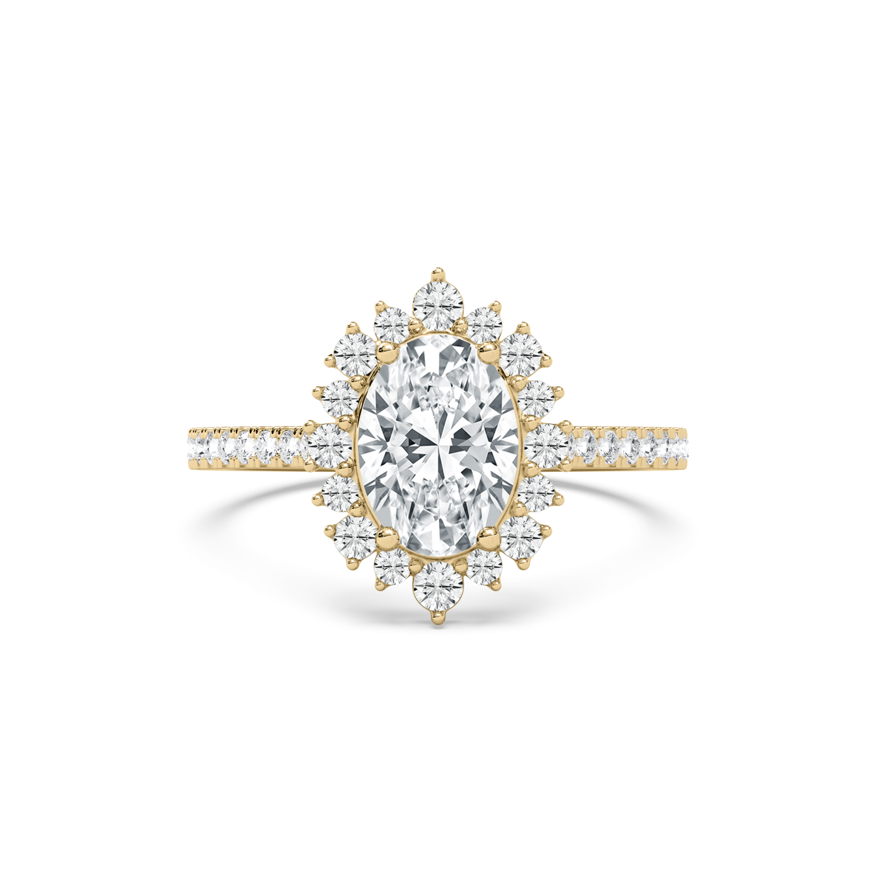 2 Carat Oval And Round Diamond Halo Ring For Her