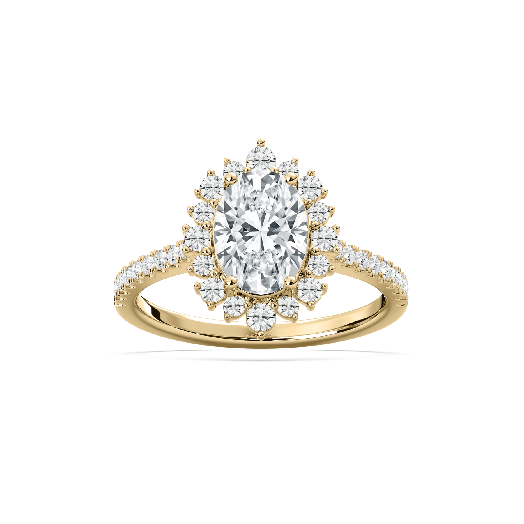 2 Carat Oval And Round Diamond Halo Ring For Her