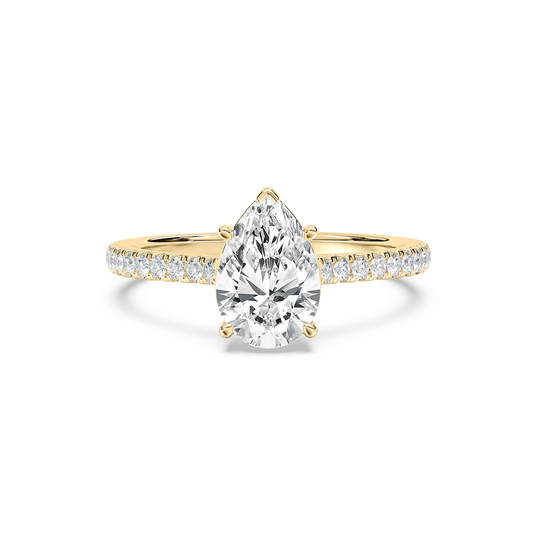 1.50 Carat Pear Diamond Dropin Side Stone Ring