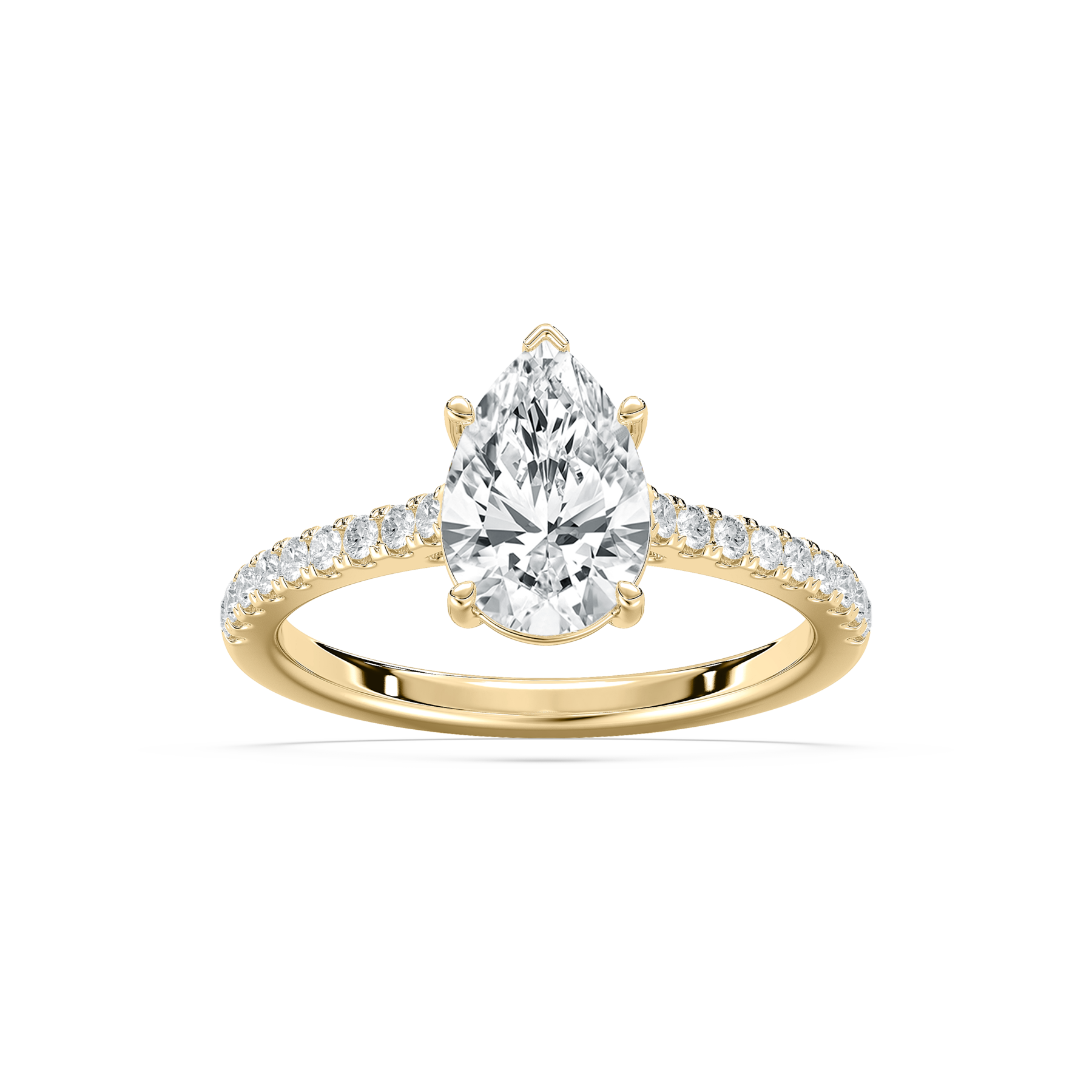 1.50 Carat Pear Diamond Dropin Side Stone Ring