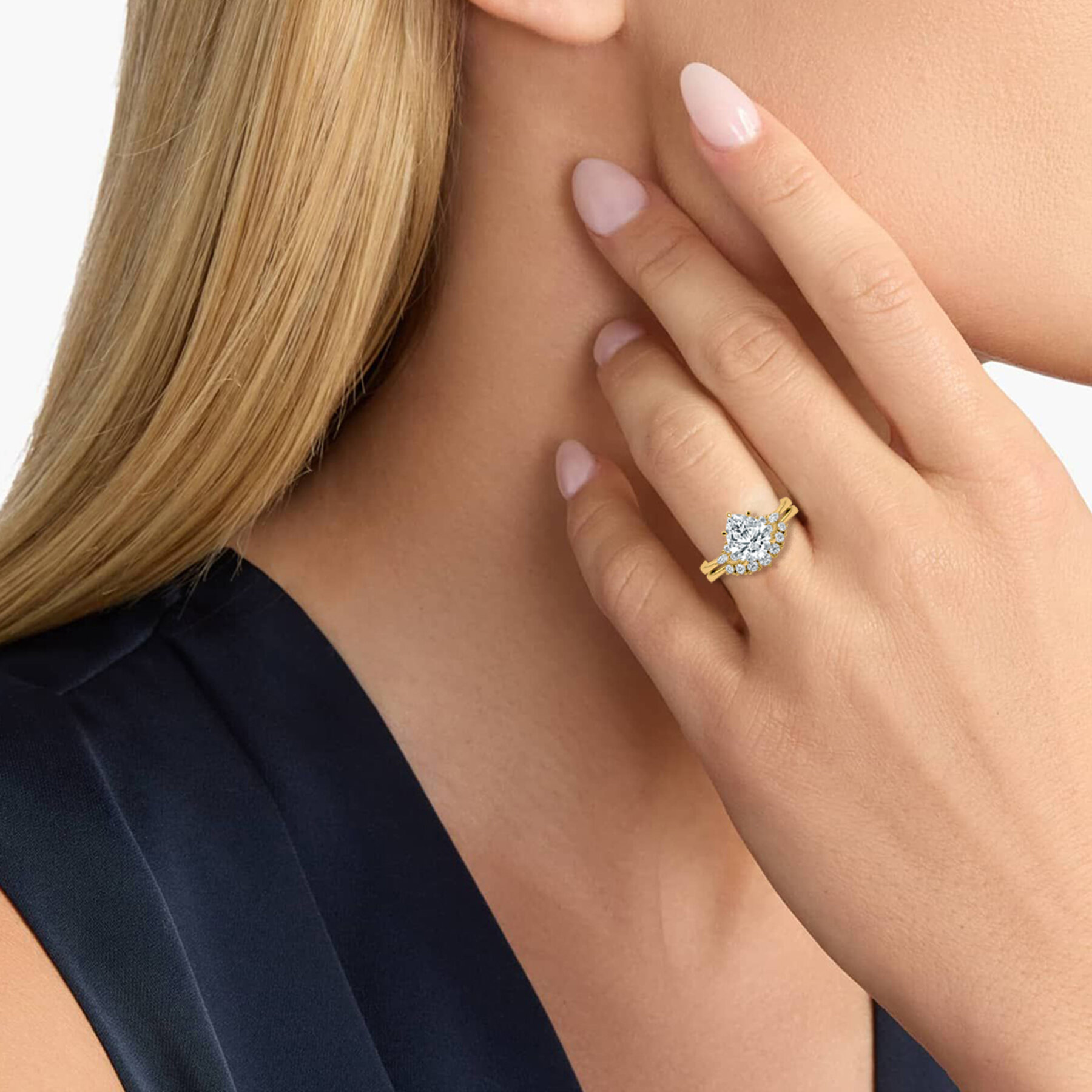 2.50 Carat Pear Shape Diamond Bridal Set Ring