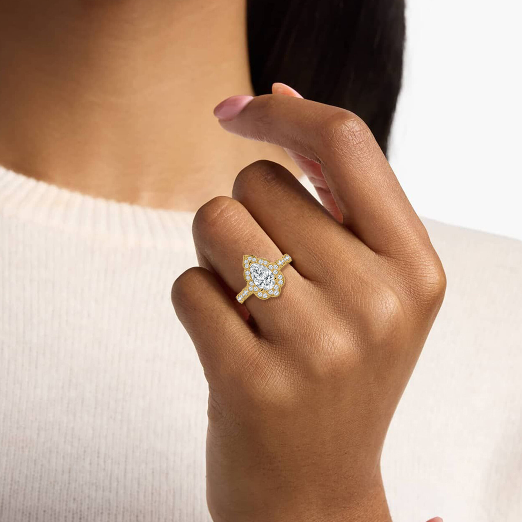 2 Carat Pear Diamond Maeve Fashion Ring