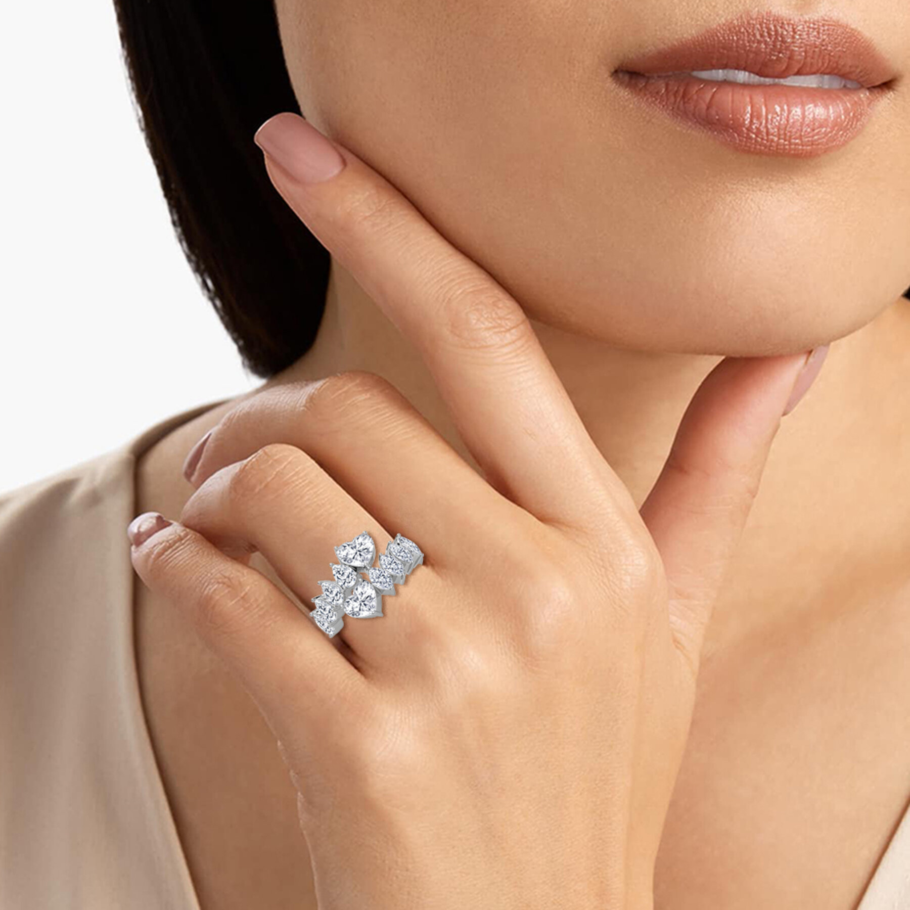 4 Carat Multi Shape Diamond Couples Engagement Ring