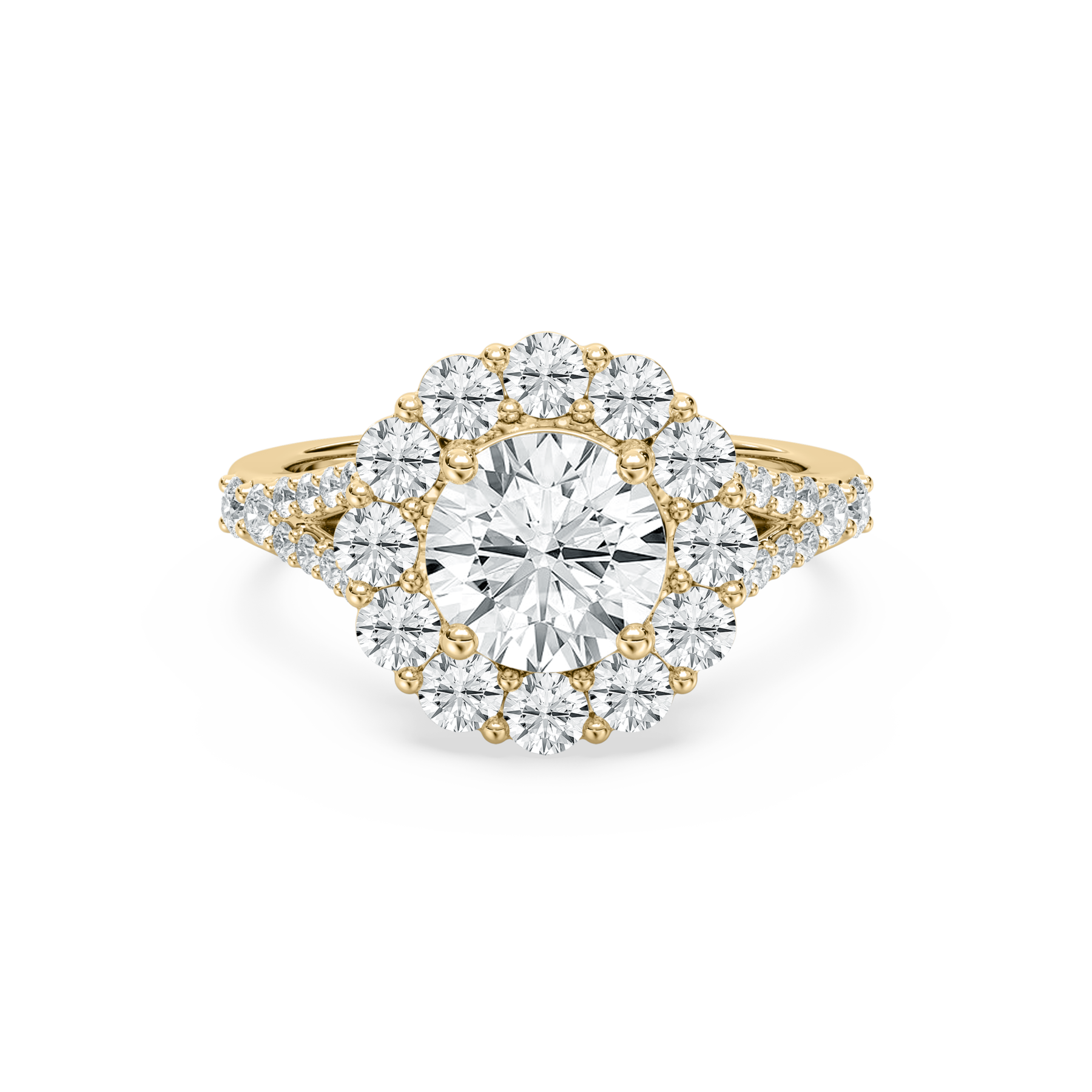 2 Carat Center Round Diamond Letizia Halo Ring
