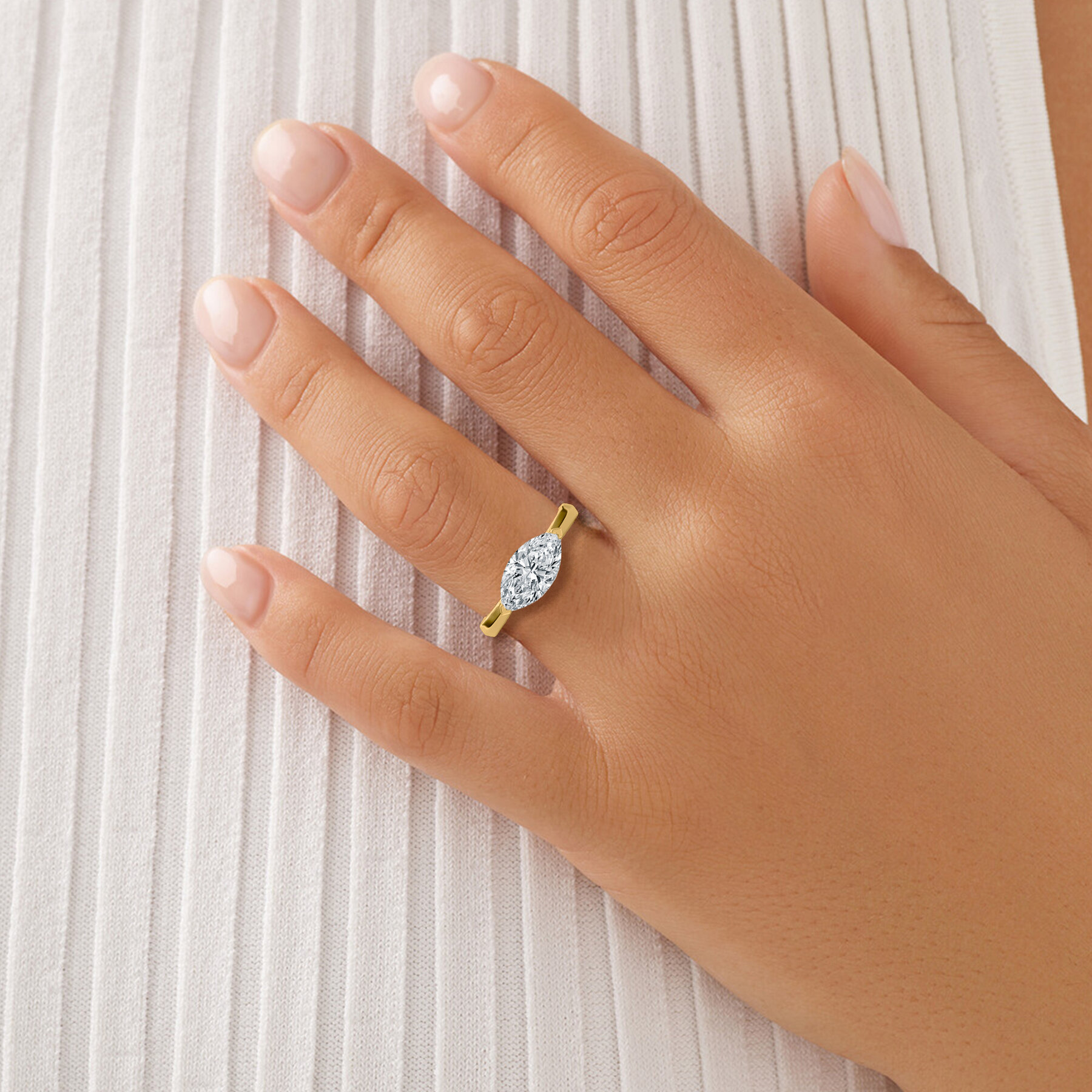 2 Carat Marquise Shape Lab Grown Diamond Solitaire Ring