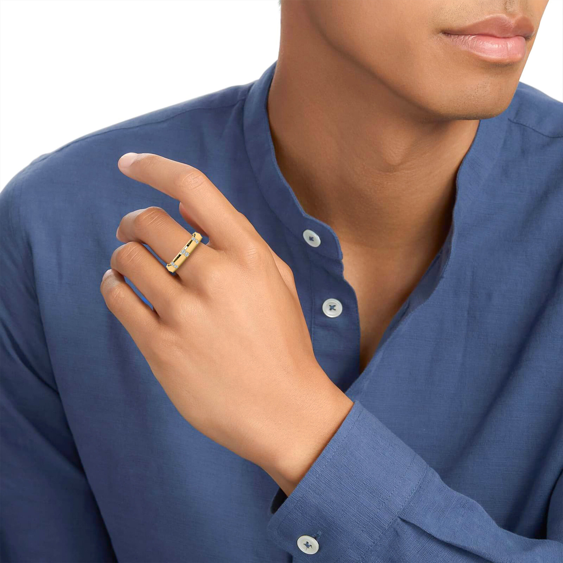 Round Shape Diamond Fancy Ring For Men