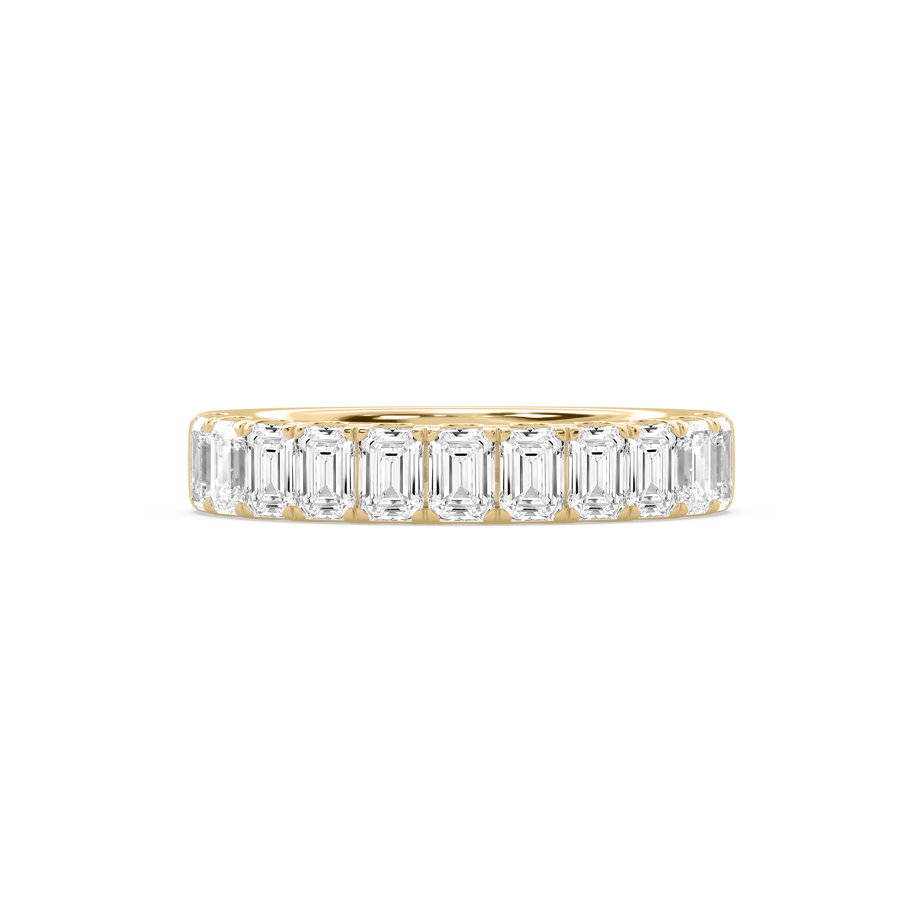 Emerald Shape Lab Grown Diamond Half Eternity Band