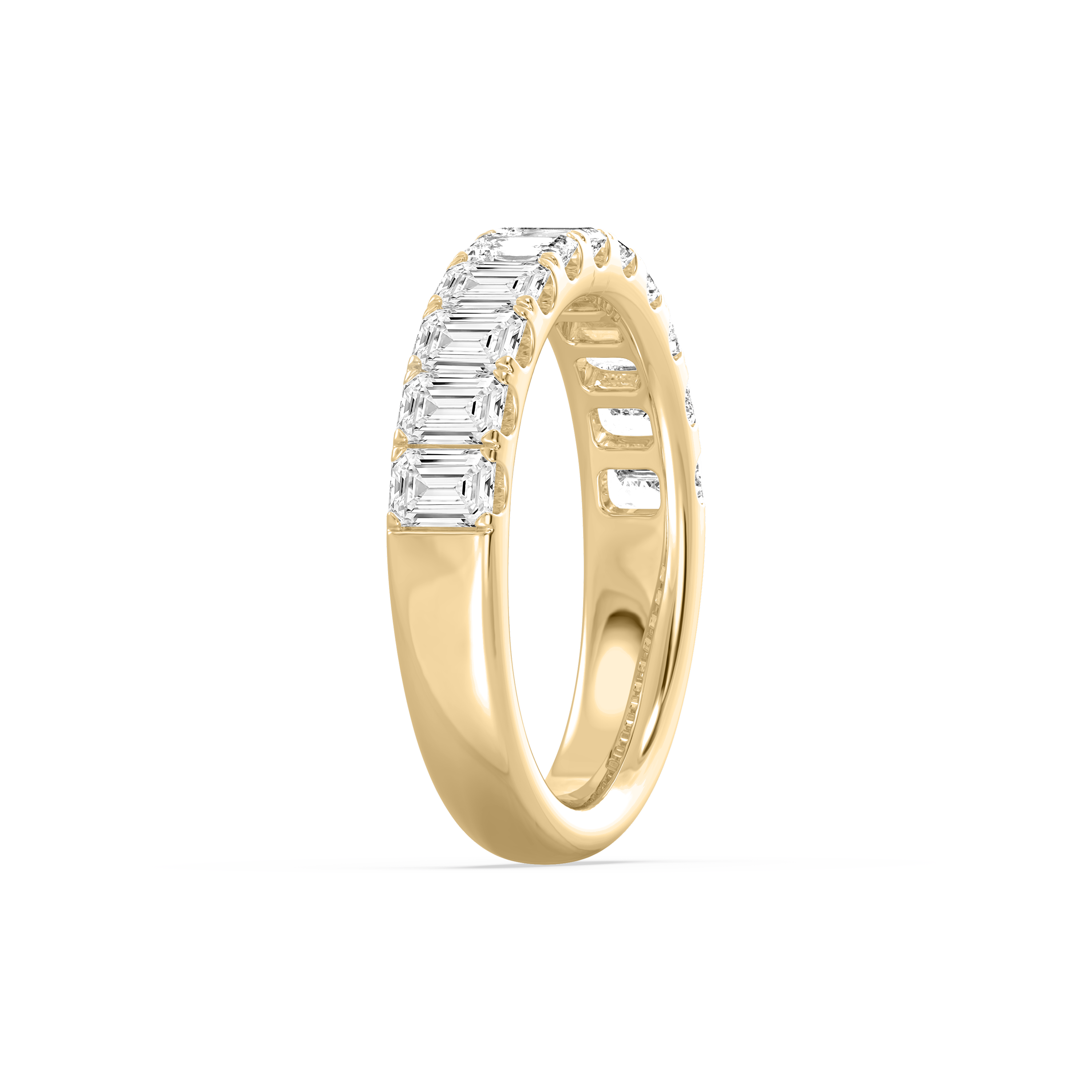 Emerald Shape Lab Grown Diamond Half Eternity Band