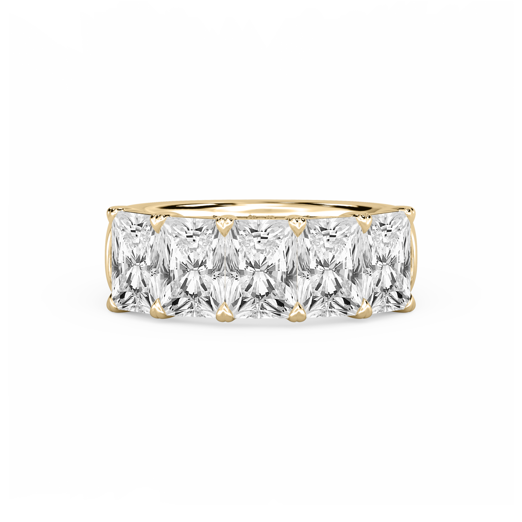 5 Carat Radiant Lab Grown Diamond Five Stone Ring