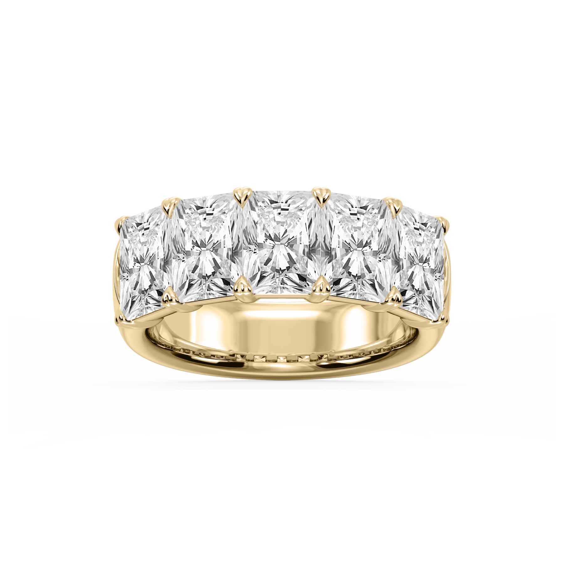 5 Carat Radiant Lab Grown Diamond Five Stone Ring