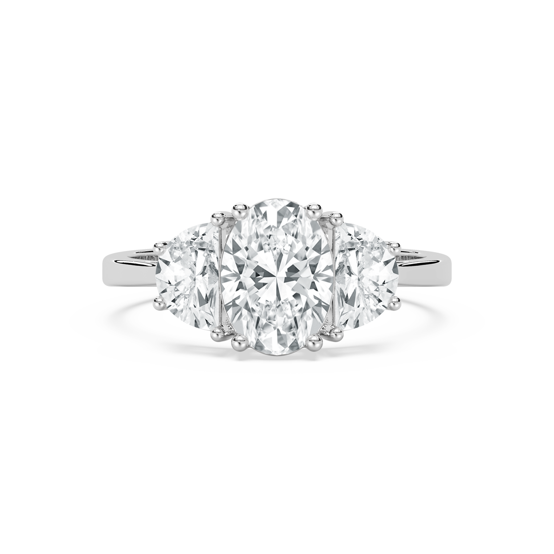 1.50 Carat Oval Diamond Three Stone Ring