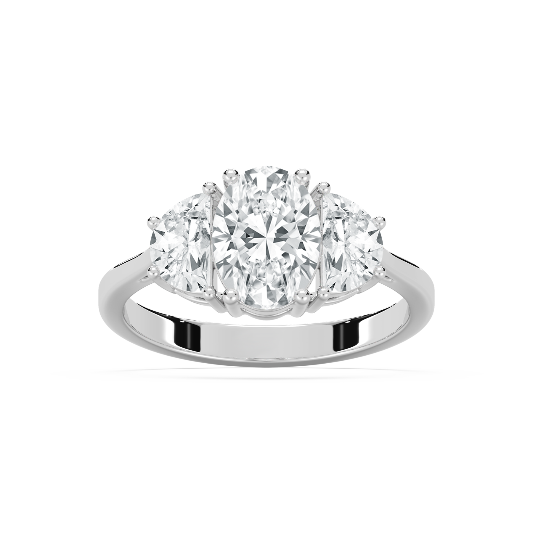 1.50 Carat Oval Diamond Three Stone Ring