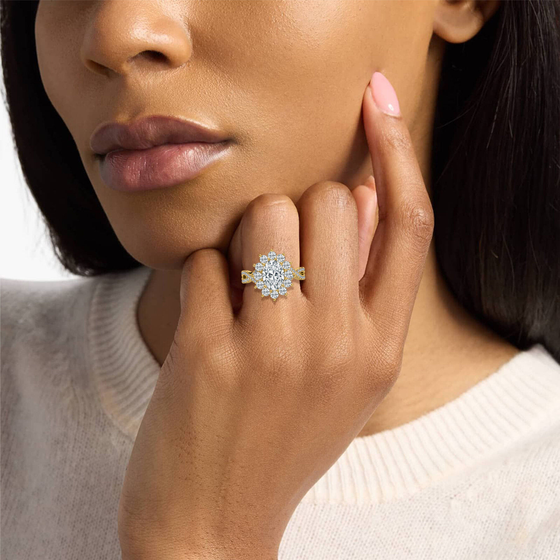 2 Carat Oval Diamond Eternal Charm Halo Ring