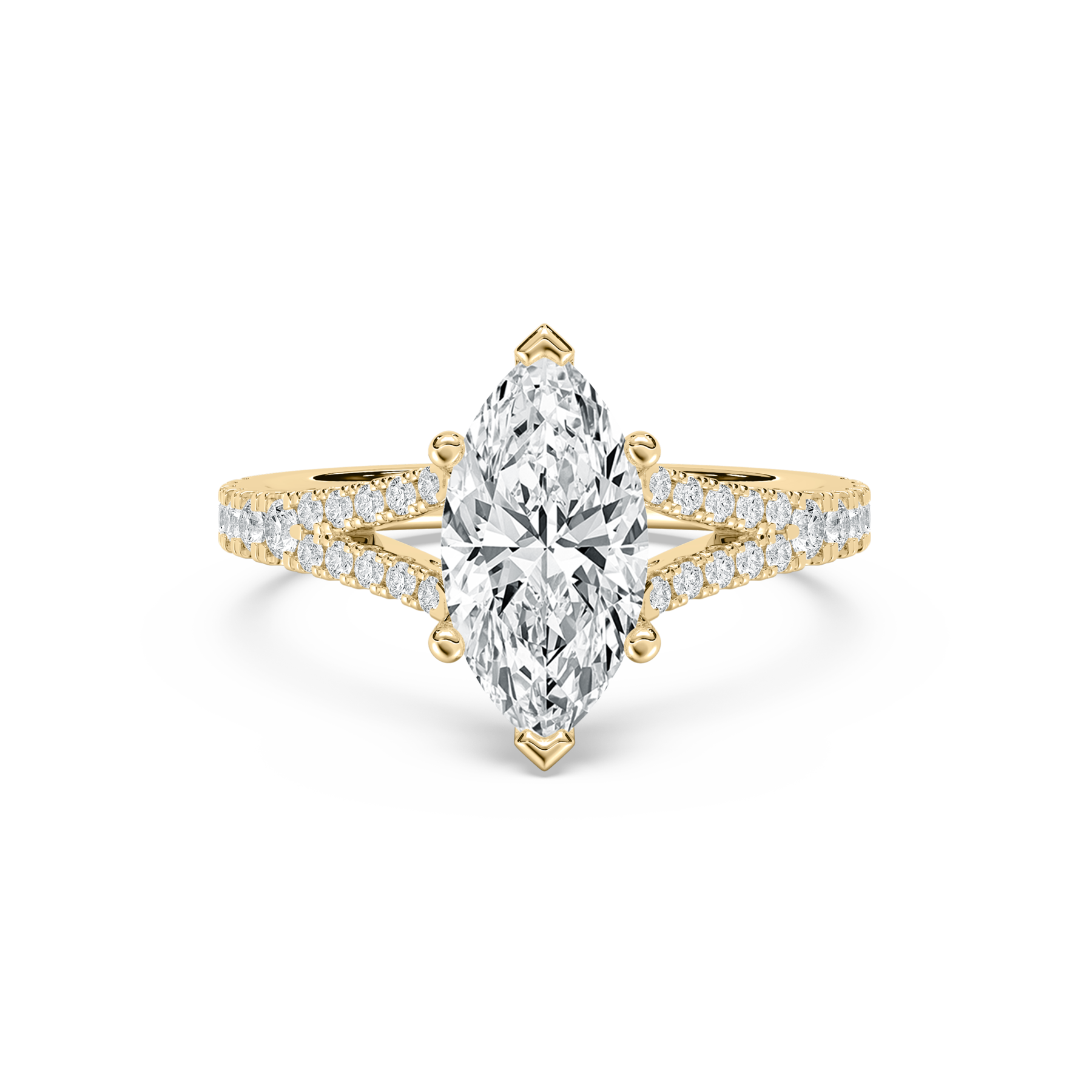 Marquise And Round Diamond Mystic Veil Engagement Ring