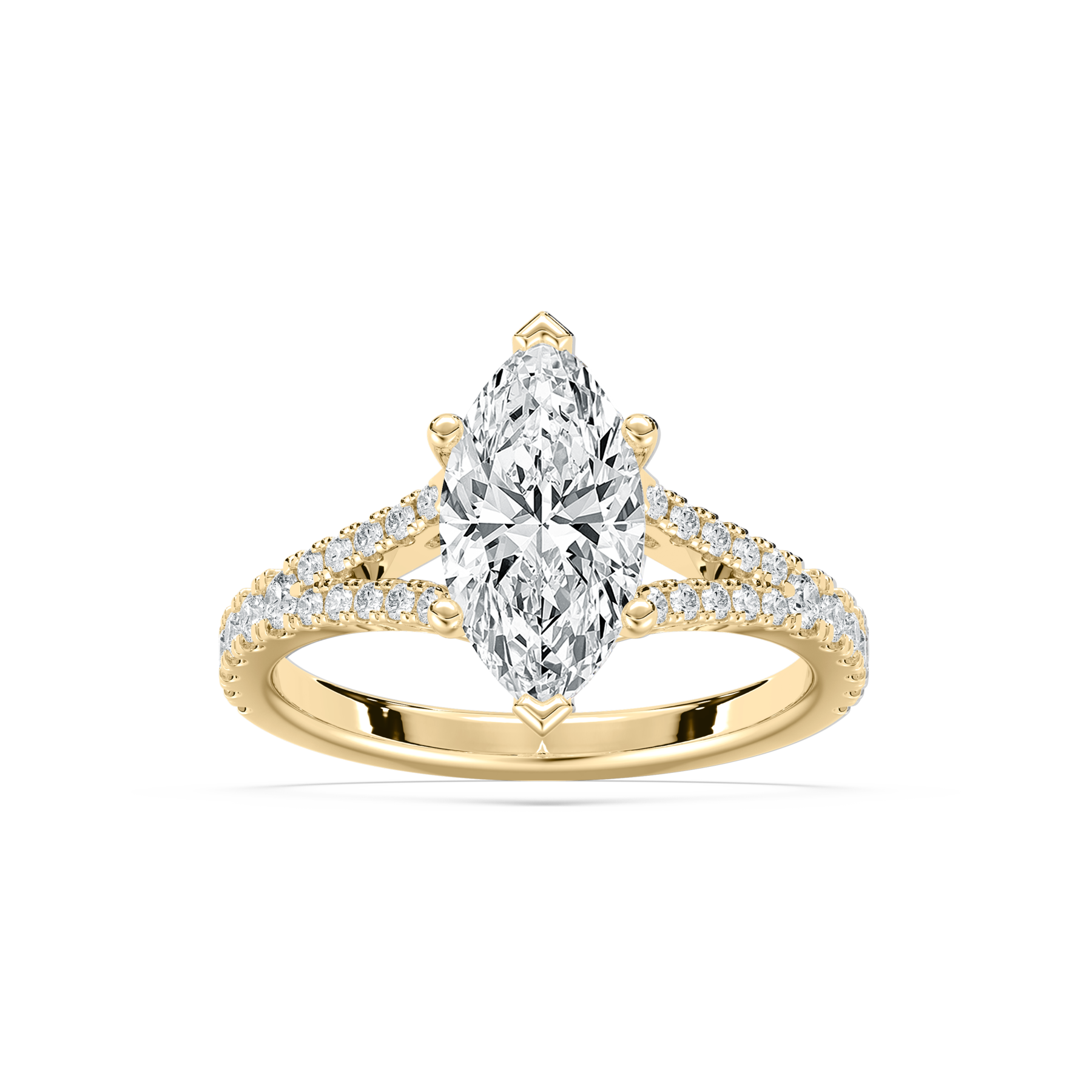 Marquise And Round Diamond Mystic Veil Engagement Ring