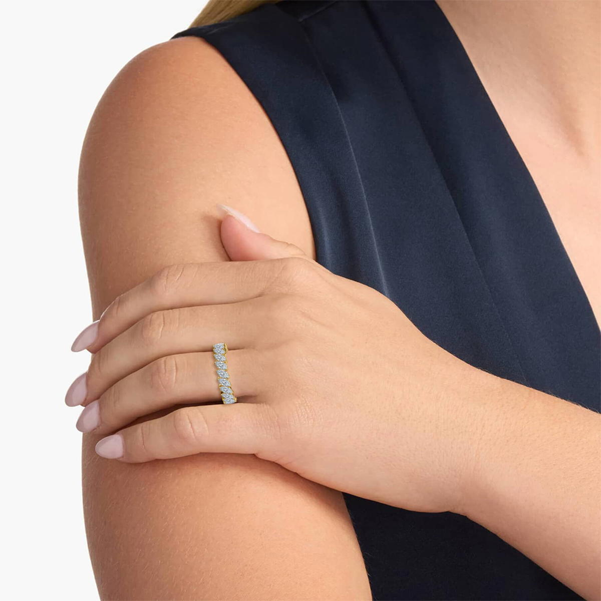 2.90 Carat Marquise Shape Diamond Haridini Full Eternity Band