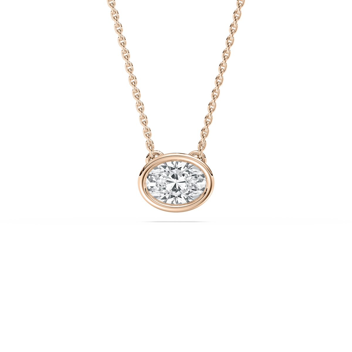 0.50 Ct Oval Diamond Estrella Solitaire Pendant 