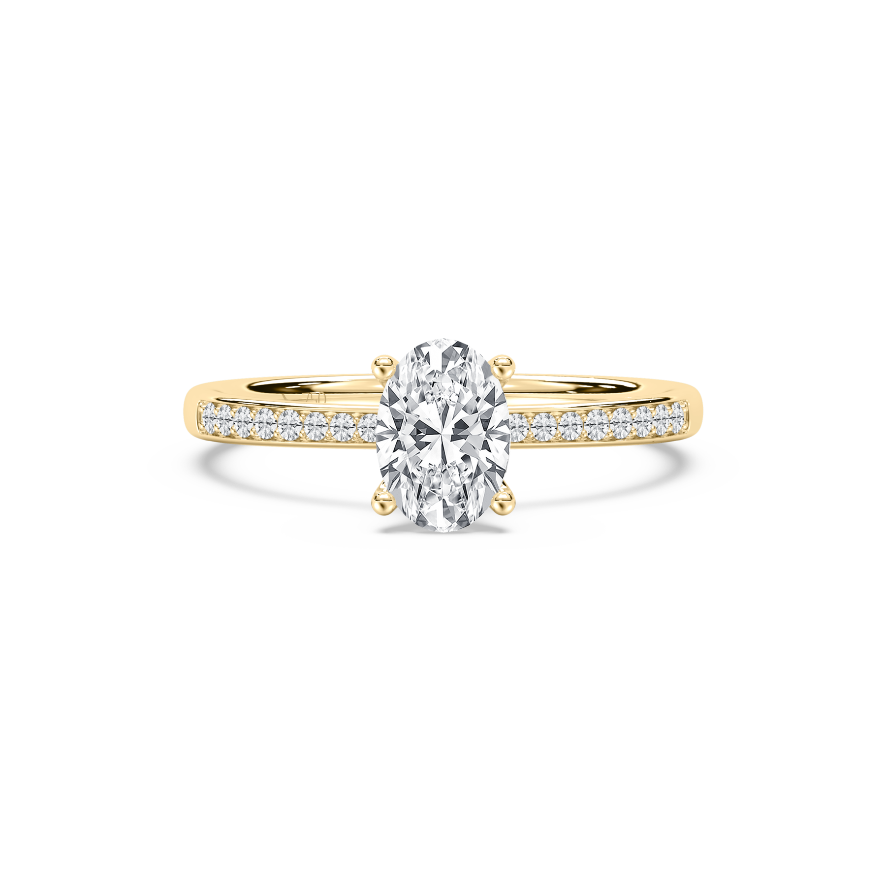 Oval And Round Diamond Dictoya Side Stone Ring